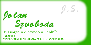 jolan szvoboda business card